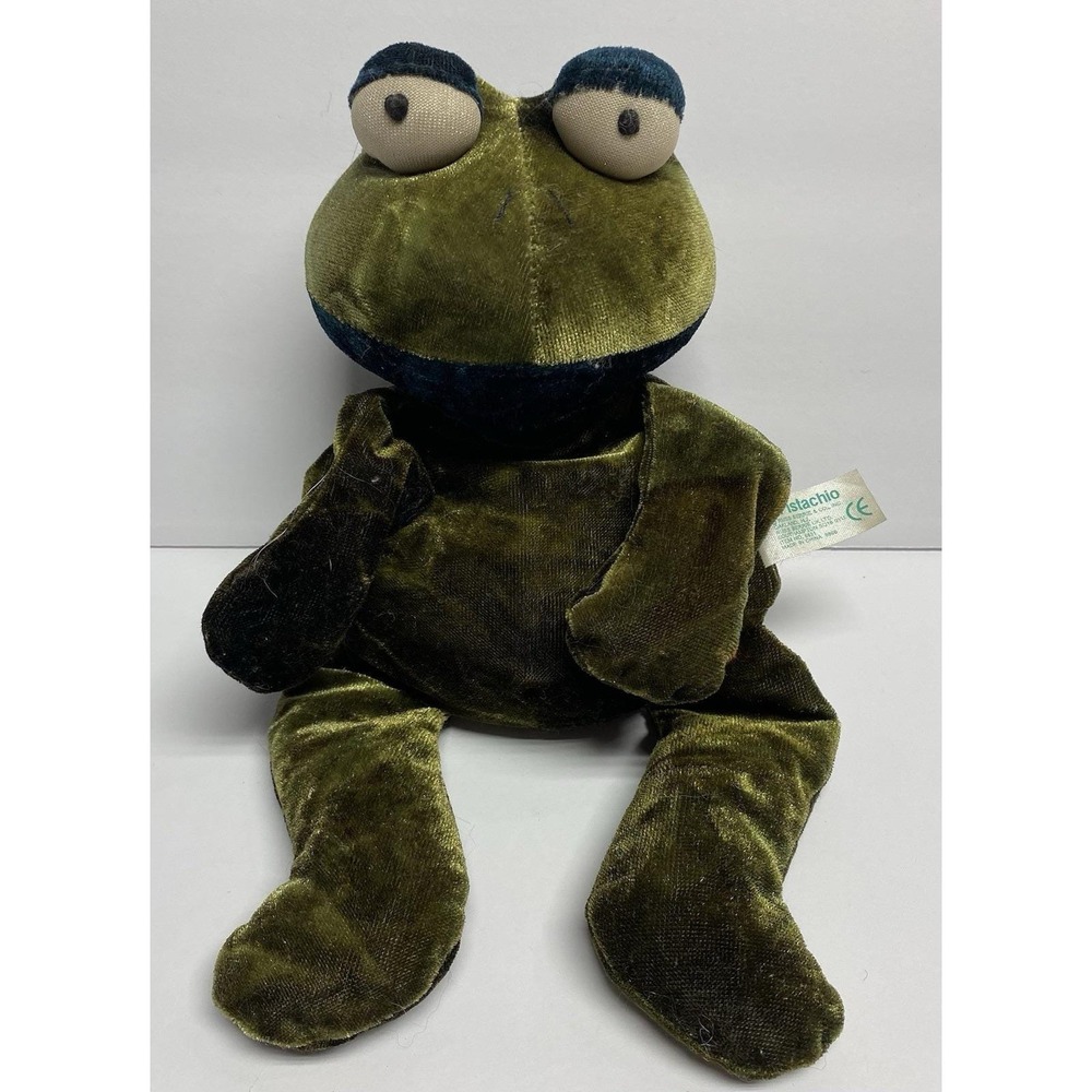 Russ Wishlings Pistachio Green Frog Plush Stuffed Animal Toad 1997 10" READ